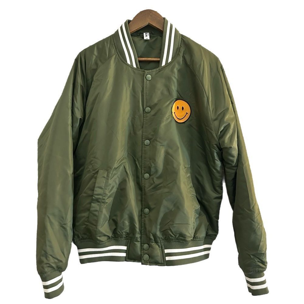 Smiley Face Varsity Jacket Weir Los Angeles size Medium